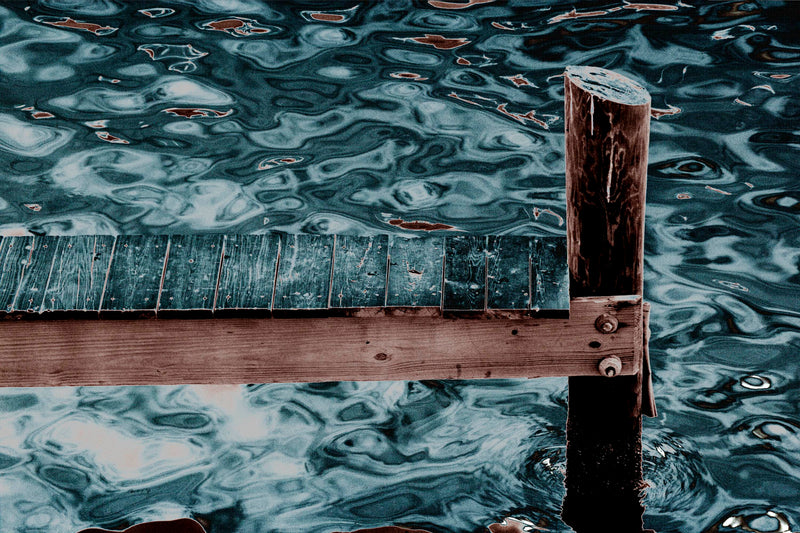 Metal Art Print - An abstract photograph of a wooden dock.