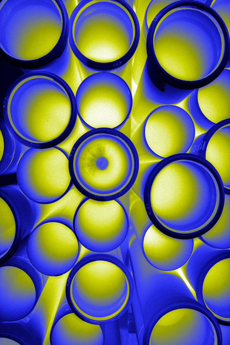 Metal Art Print - An abstract photograph of plastic pipes.