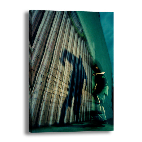 Canvas Art Print - An abstract photograph of a skateboarder.