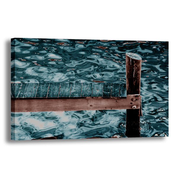 Canvas Art Print - An abstract photograph of a wooden dock.