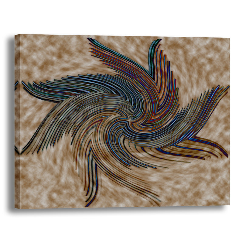 Canvas Art Print - An abstract photograph of colored metal angles.