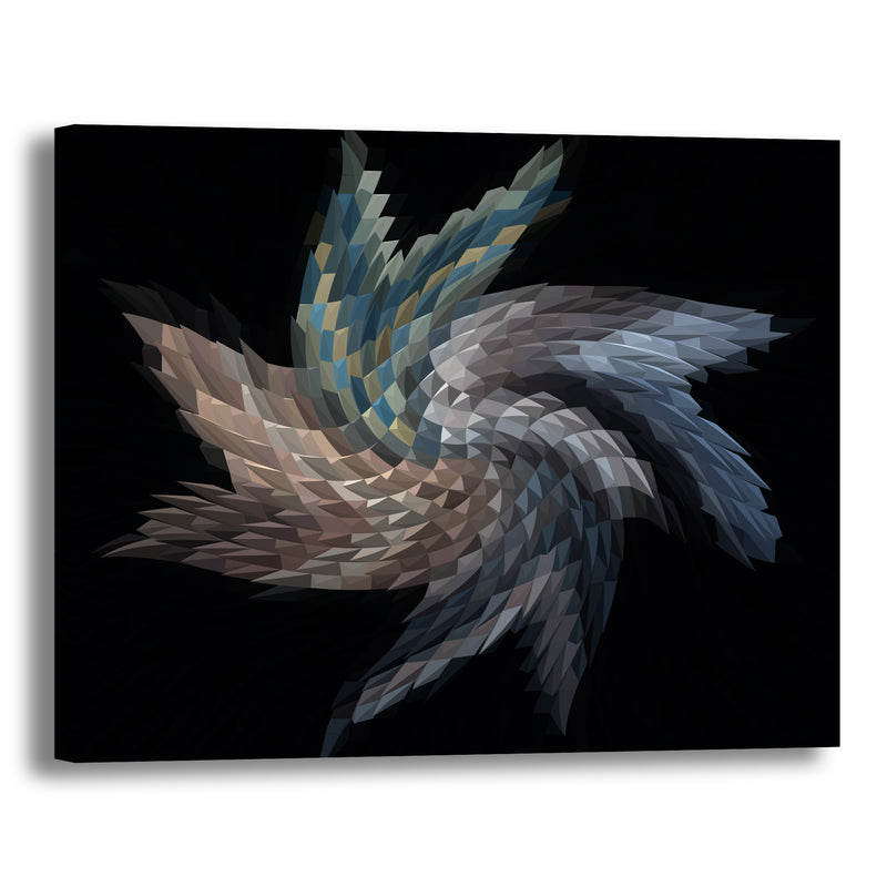 Canvas Art Print - An abstract photograph of colored metal angles.