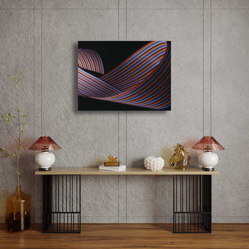 Canvas Art Print - An abstract photograph of computer/electronic wiring.