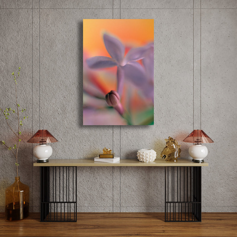 Canvas Art Print - A close-up photograph of a lilac flower.