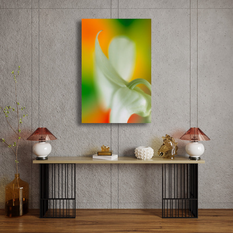 Metal Art Print - A close-up photograph of an orchid flower.