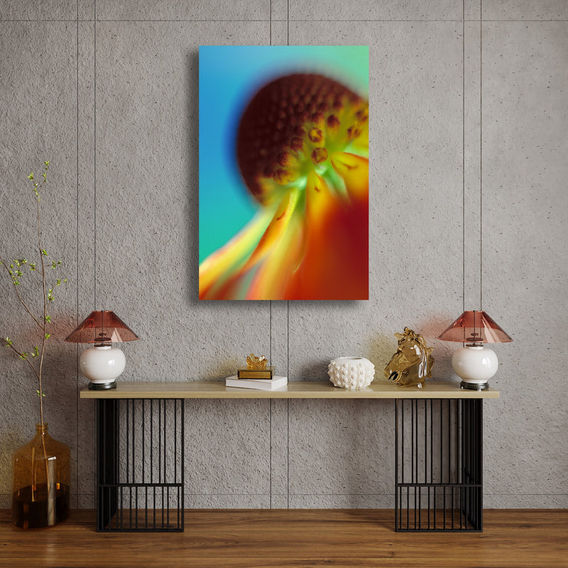 Metal Art Print - A close-up photograph of a helenium flower.