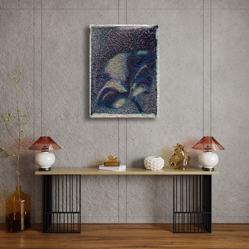 Metal Art Print - A close-up photograph of a hand colored Polaroid transfer of a plumeria flower.