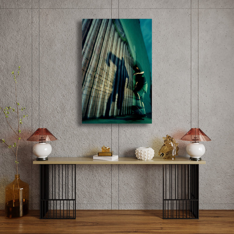 Metal Art Print - An abstract photograph of a skateboarder.