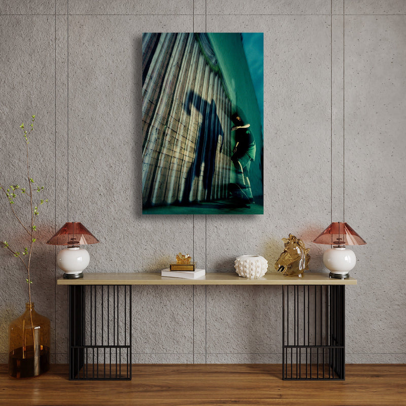 Canvas Art Print - An abstract photograph of a skateboarder.