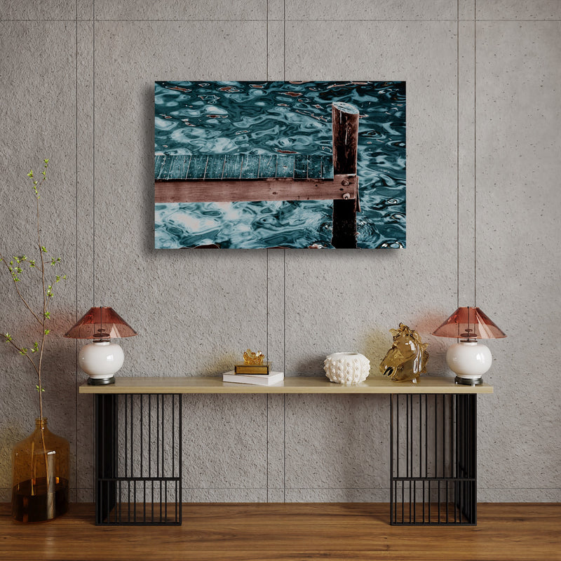 Art Print - An abstract photograph of a wooden dock.