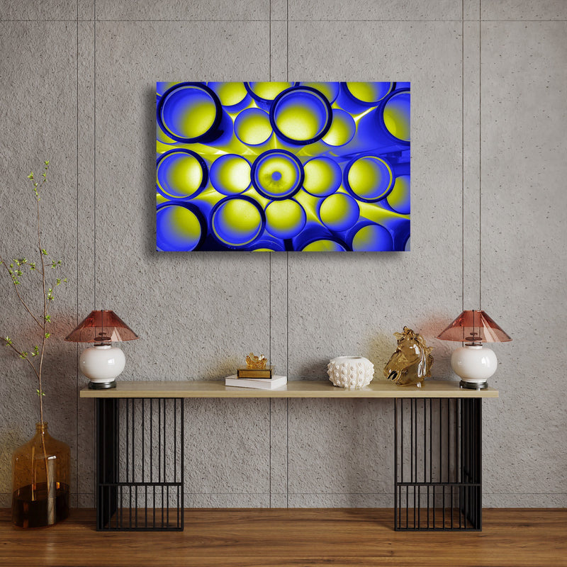 Canvas Art Print - An abstract photograph of plastic pipes.