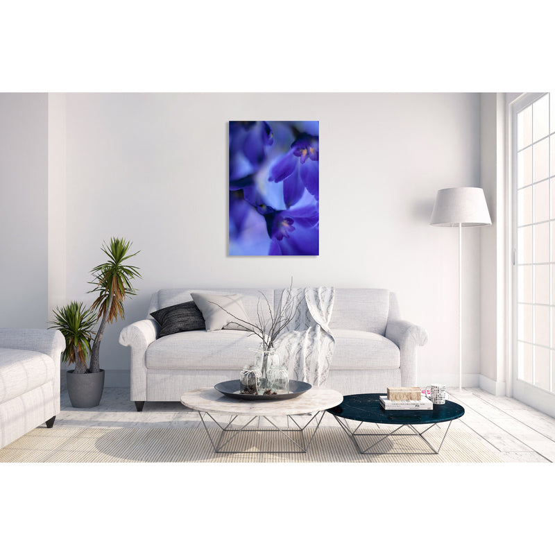 Canvas Art Print - A close-up photograph of delphinium volk flowers.