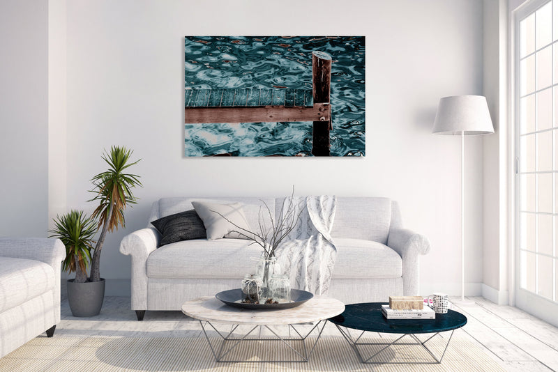 Metal Art Print - An abstract photograph of a wooden dock.