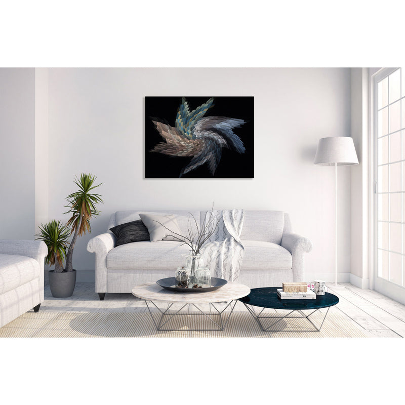 Canvas Art Print - An abstract photograph of colored metal angles.