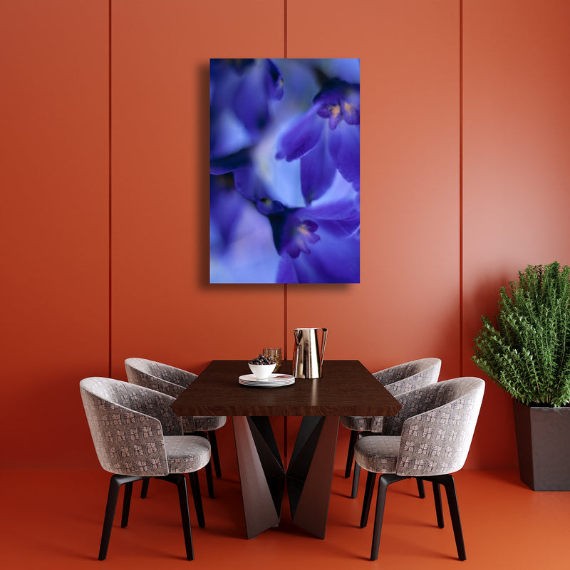 Metal Art Print - A close-up photograph of delphinium volk flowers.