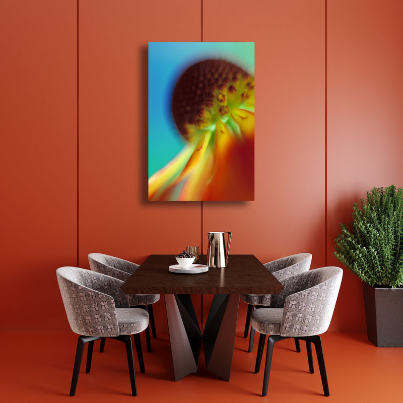 Canvas Art Print - A close-up photograph of a helenium flower.