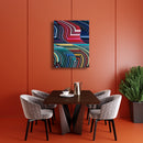 Art Print - An abstract photograph of colored metal angles.