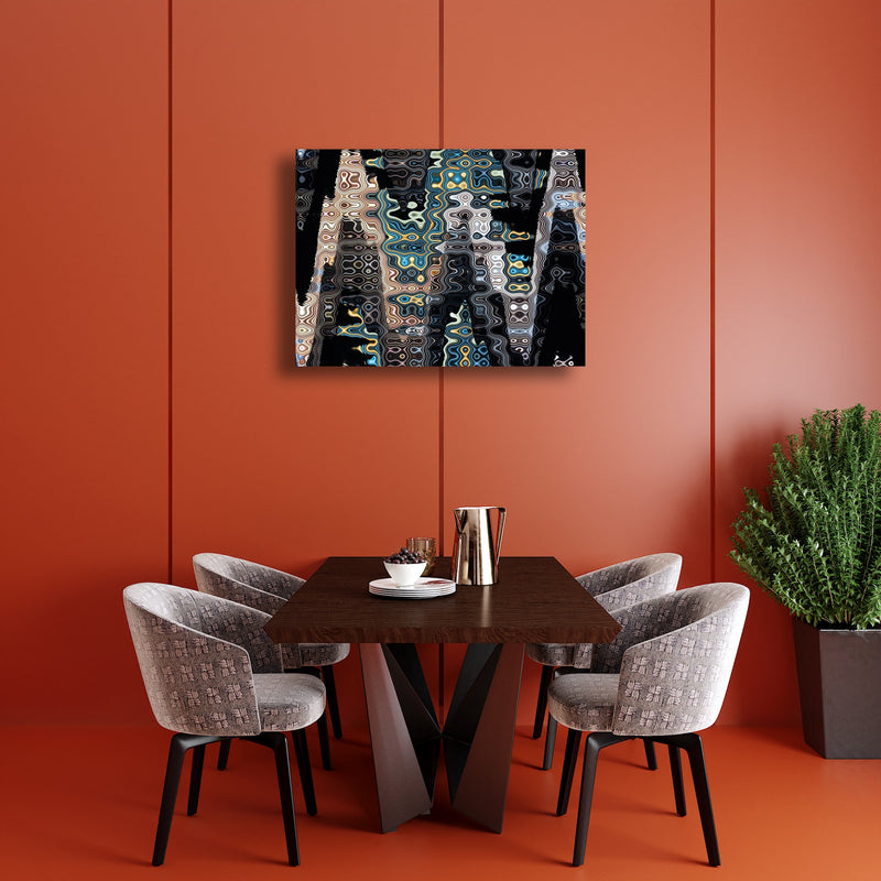 Metal Art Print - An abstract photograph of colored metal angles.