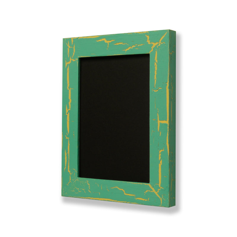 5” x 7” picture frame. One of a kind picture frame with hand painted crackle finish. Patina & Daybreak.