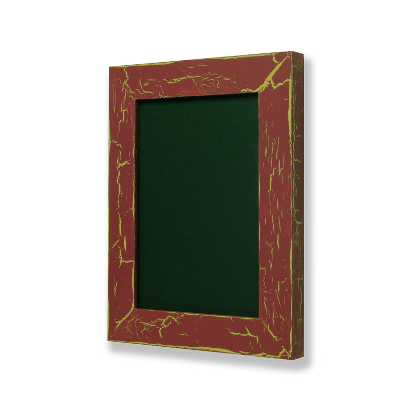 5” x 7” picture frame. One of a kind picture frame with hand painted crackle finish. Cardinal Red & Goldenrod.