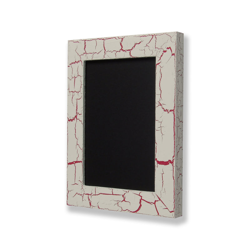 5” x 7” picture frame. One of a kind picture frame with hand painted crackle finish. Wicker White & Apple Red.