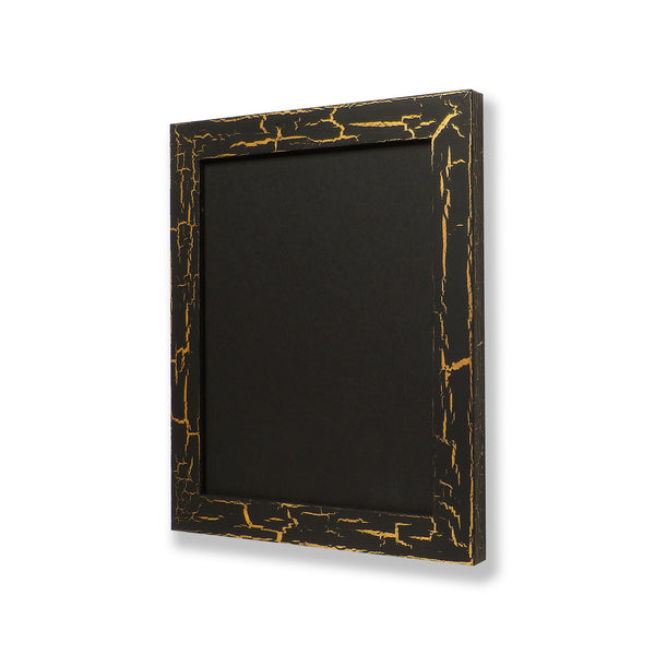 8” x 10” picture frame. One of a kind picture frame with hand painted crackle finish. Licorice & Gold Metallic.